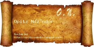Opitz Nándor névjegykártya