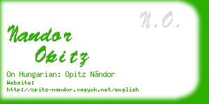 nandor opitz business card